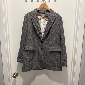 Gray plaid oversize blazer - size M